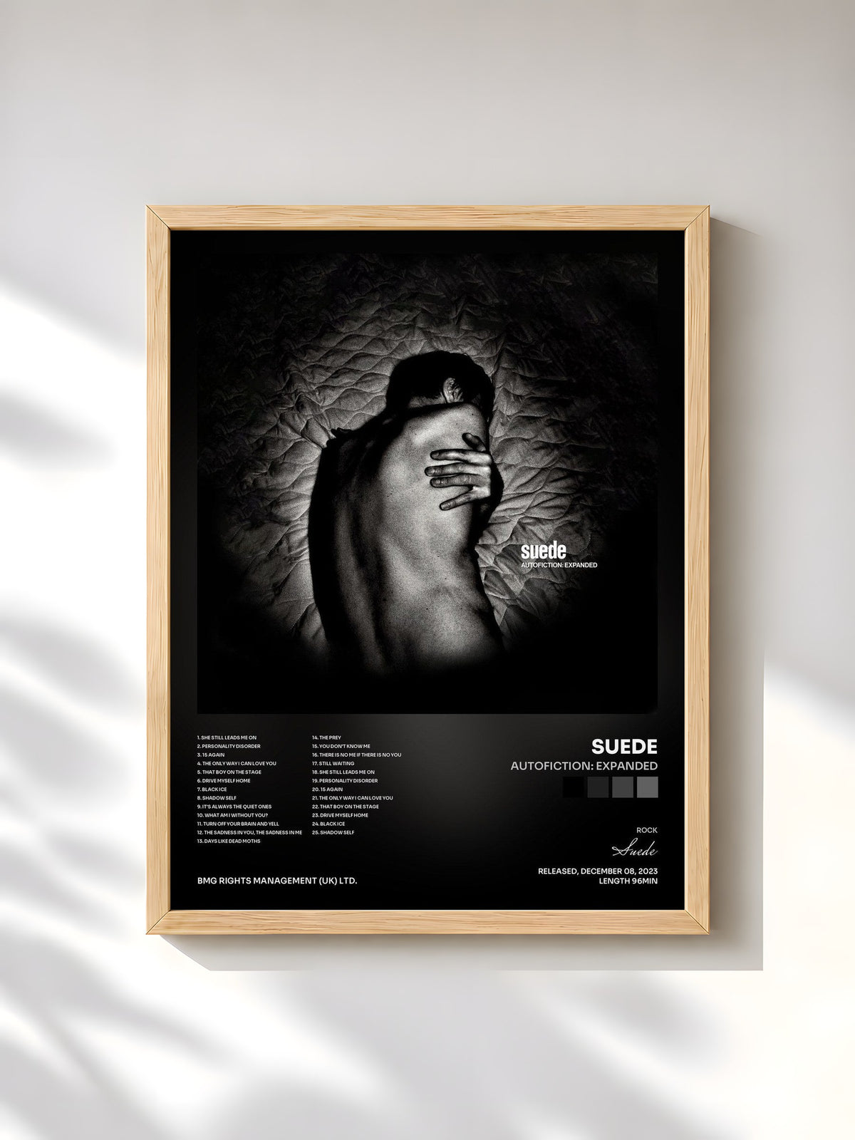 #bois Tableau de l'album Autofiction: Expanded de Suede, cadre en bois brut, imprimé et encadré en France