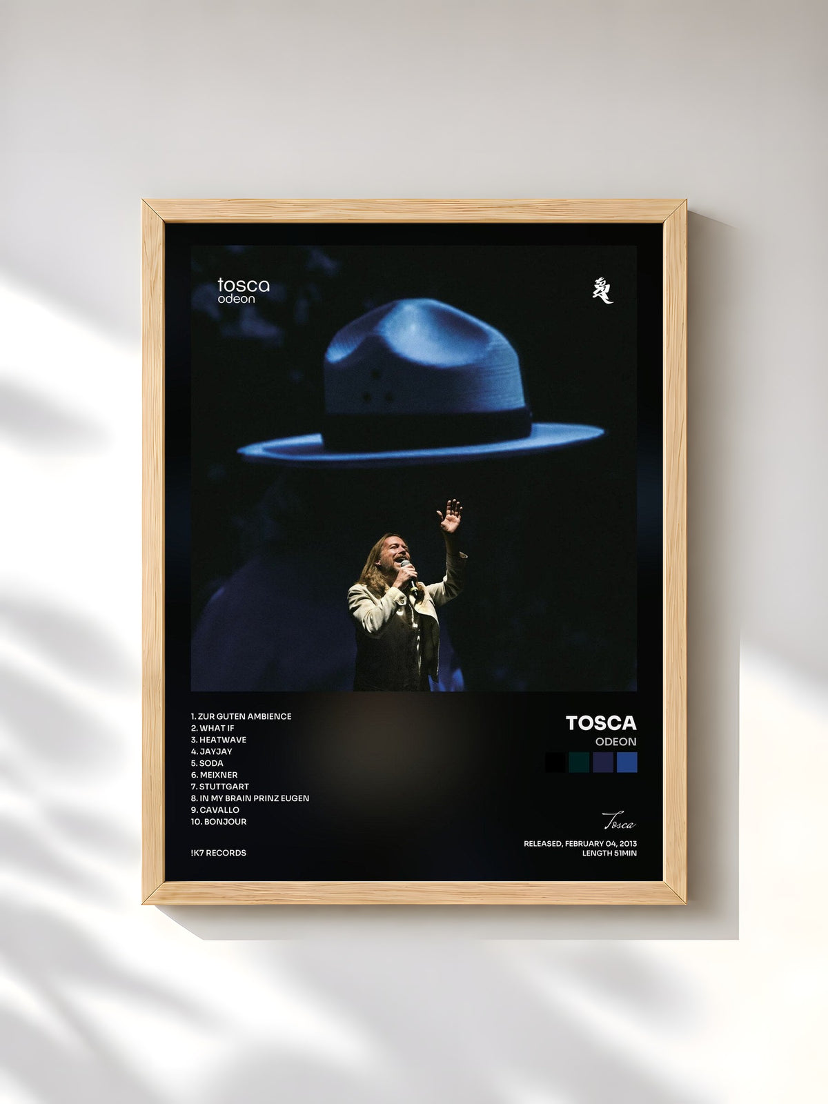 #bois Tableau de l'album Odeon de Tosca, cadre en bois brut, imprimé et encadré en France
