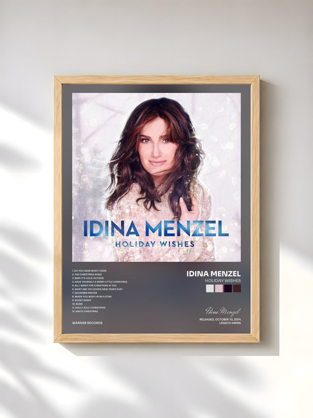 #bois Tableau de l'album Holiday Wishes de Idina Menzel, cadre en bois brut, imprimé et encadré en France