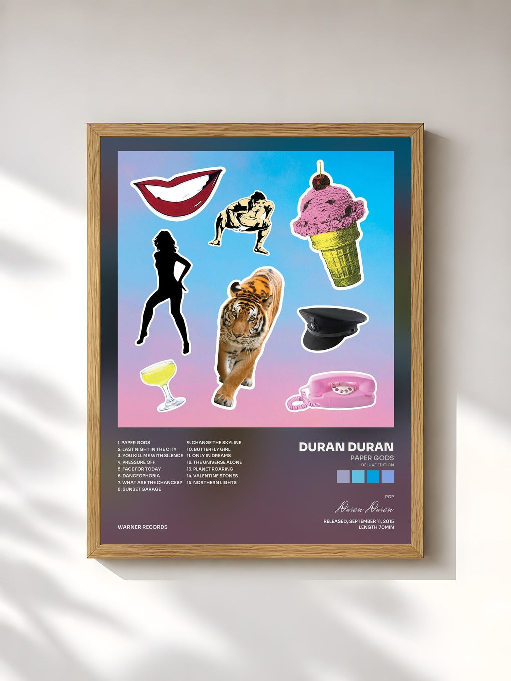 #bois Tableau de l'album Paper Gods (Deluxe Edition) de Duran Duran, cadre en bois brut, imprimé et encadré en France