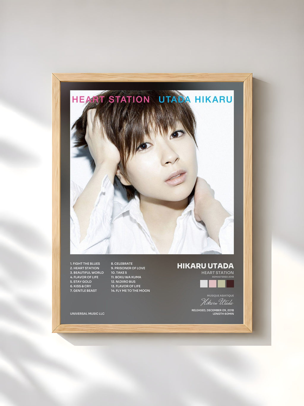 #bois Tableau de l'album Heart Station (Remastered 2018) de Hikaru Utada, cadre en bois brut, imprimé et encadré en France