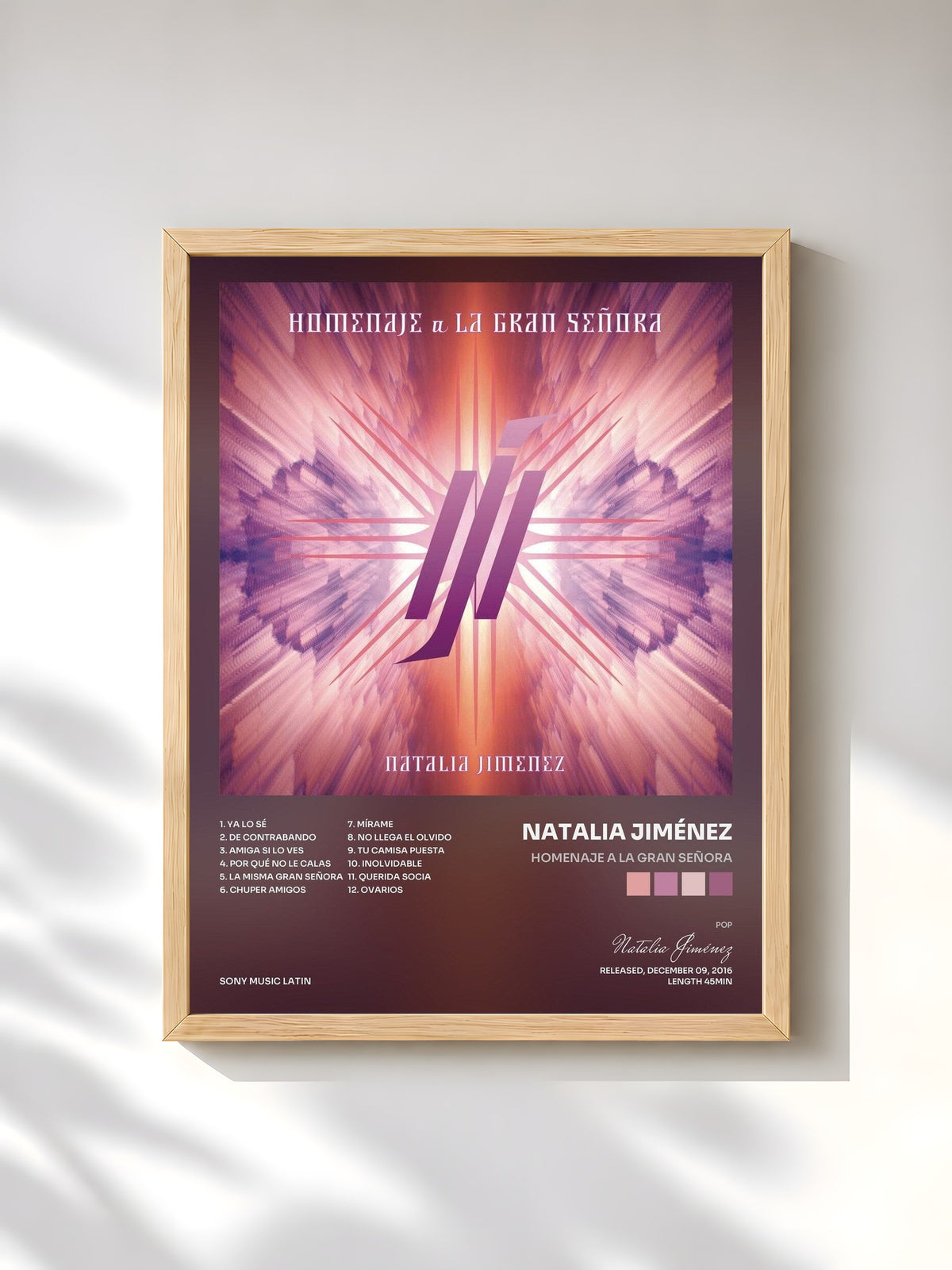 #bois Tableau de l'album Homenaje a la Gran Señora de Natalia Jiménez, cadre en bois brut, imprimé et encadré en France