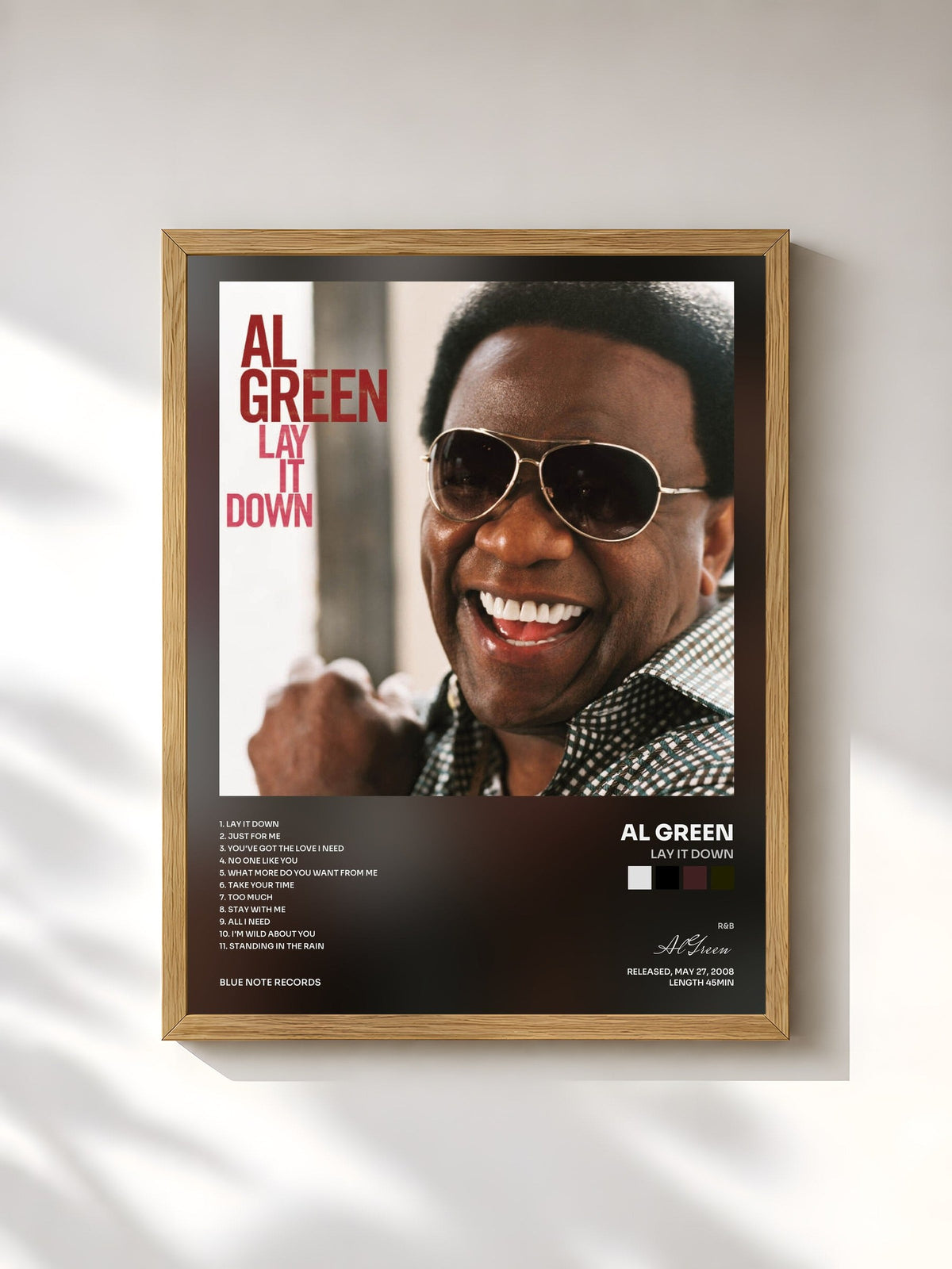 #bois Tableau de l'album Lay It Down de Al Green, cadre en bois brut, imprimé et encadré en France