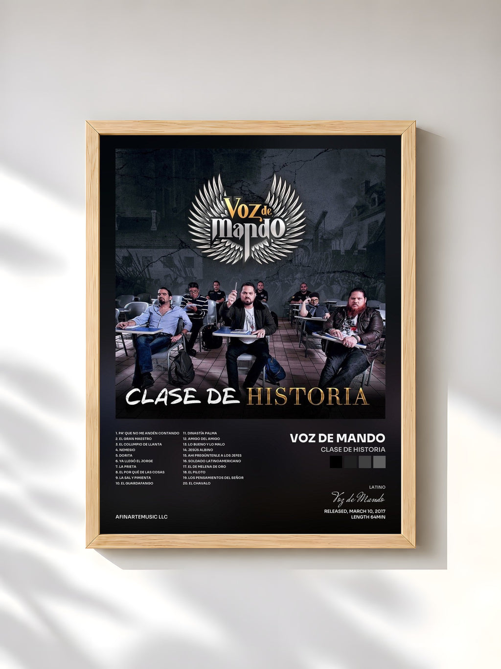 #bois Tableau de l'album Clase de Historia de Voz de Mando, cadre en bois brut, imprimé et encadré en France