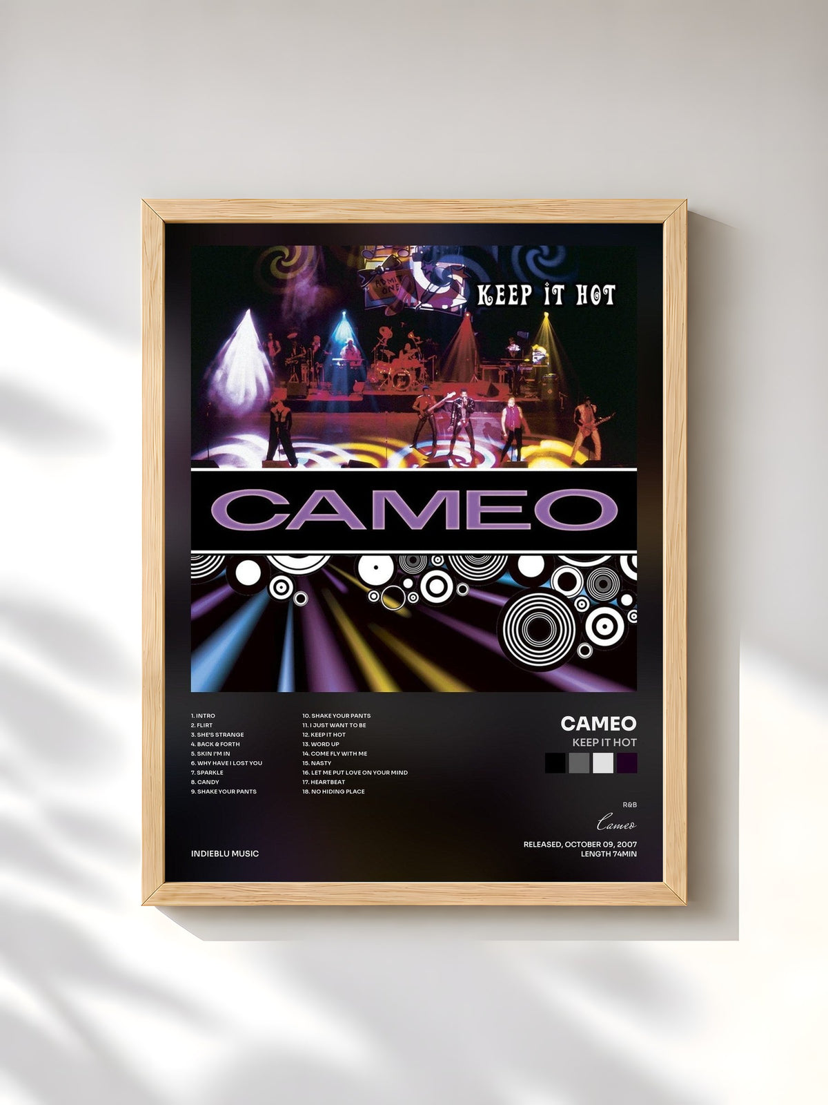 #bois Tableau de l'album Keep It Hot de Cameo, cadre en bois brut, imprimé et encadré en France
