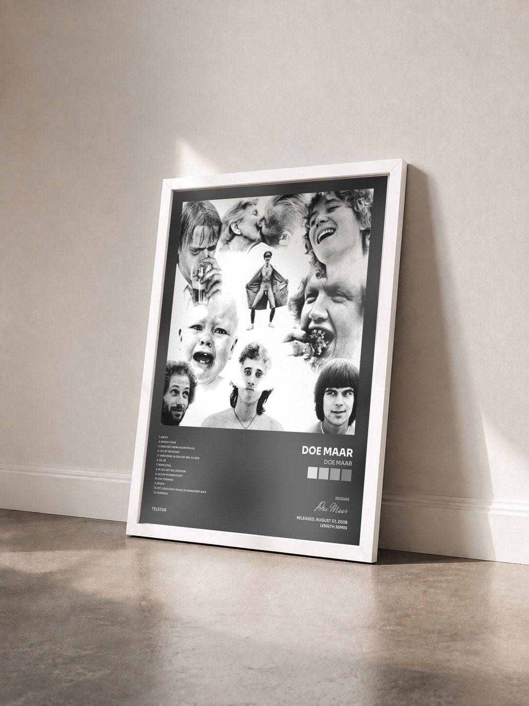 #blanc Tableau de l'album Doe Maar de Doe Maar vu de trois quarts, cadre blanc