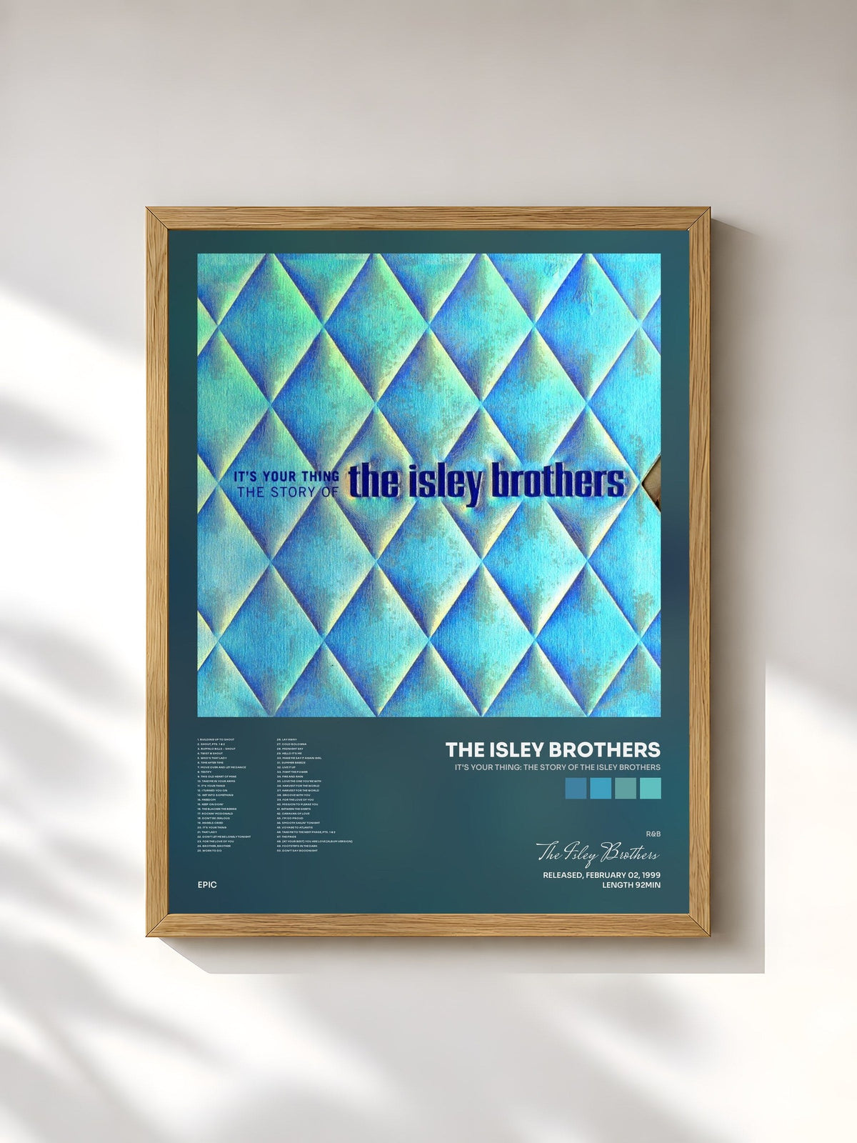 #bois Tableau de l'album It's Your Thing: The Story Of The Isley Brothers de The Isley Brothers, cadre en bois brut, imprimé et encadré en France