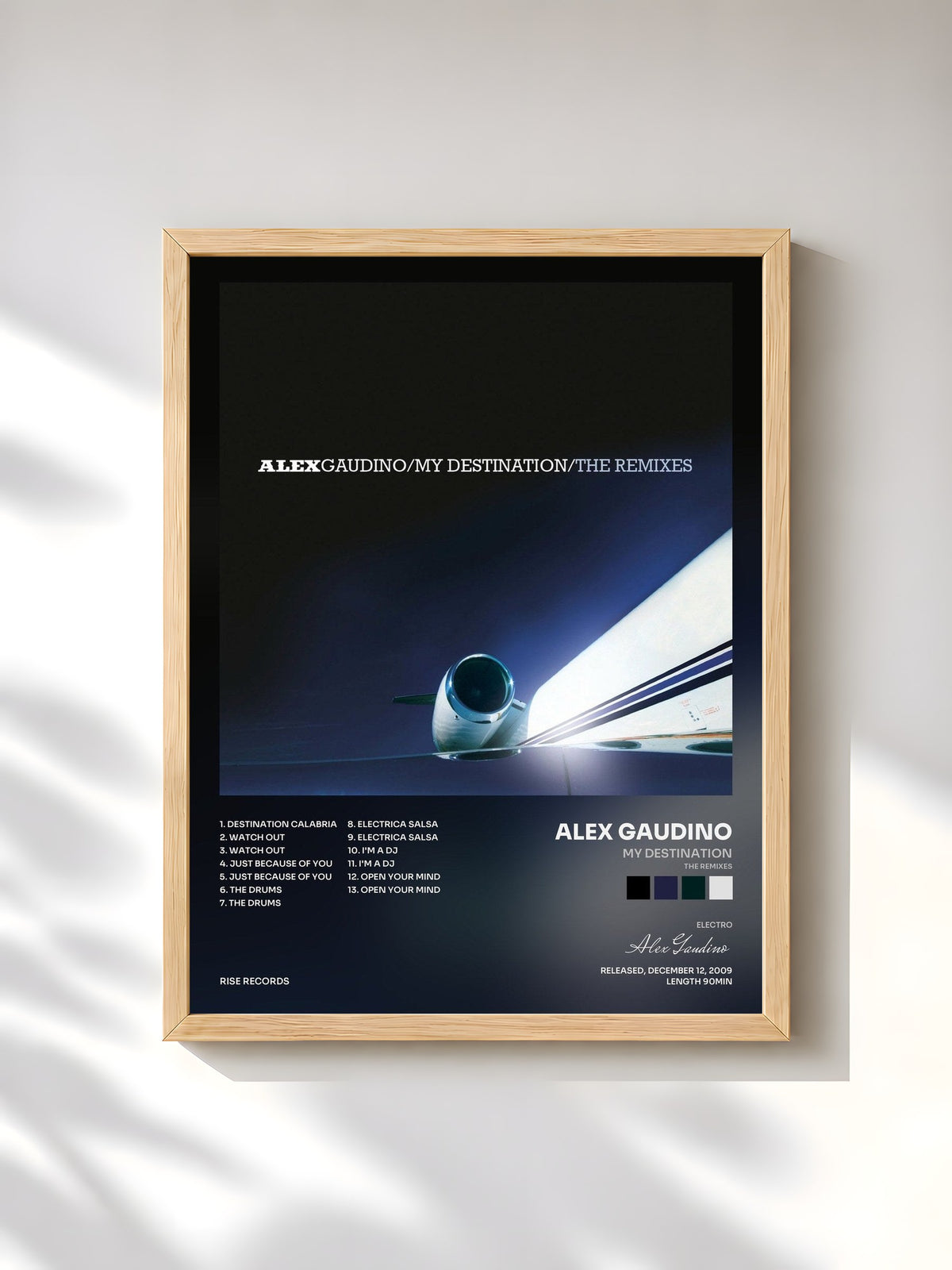 #bois Tableau de l'album My Destination (The Remixes) de Alex Gaudino, cadre en bois brut, imprimé et encadré en France
