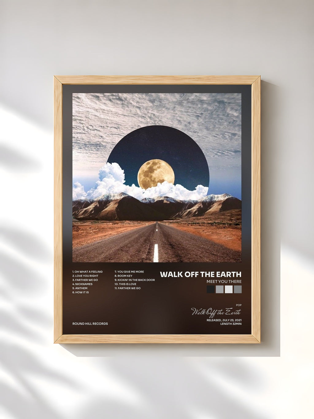 #bois Tableau de l'album Meet You There de Walk Off the Earth, cadre en bois brut, imprimé et encadré en France