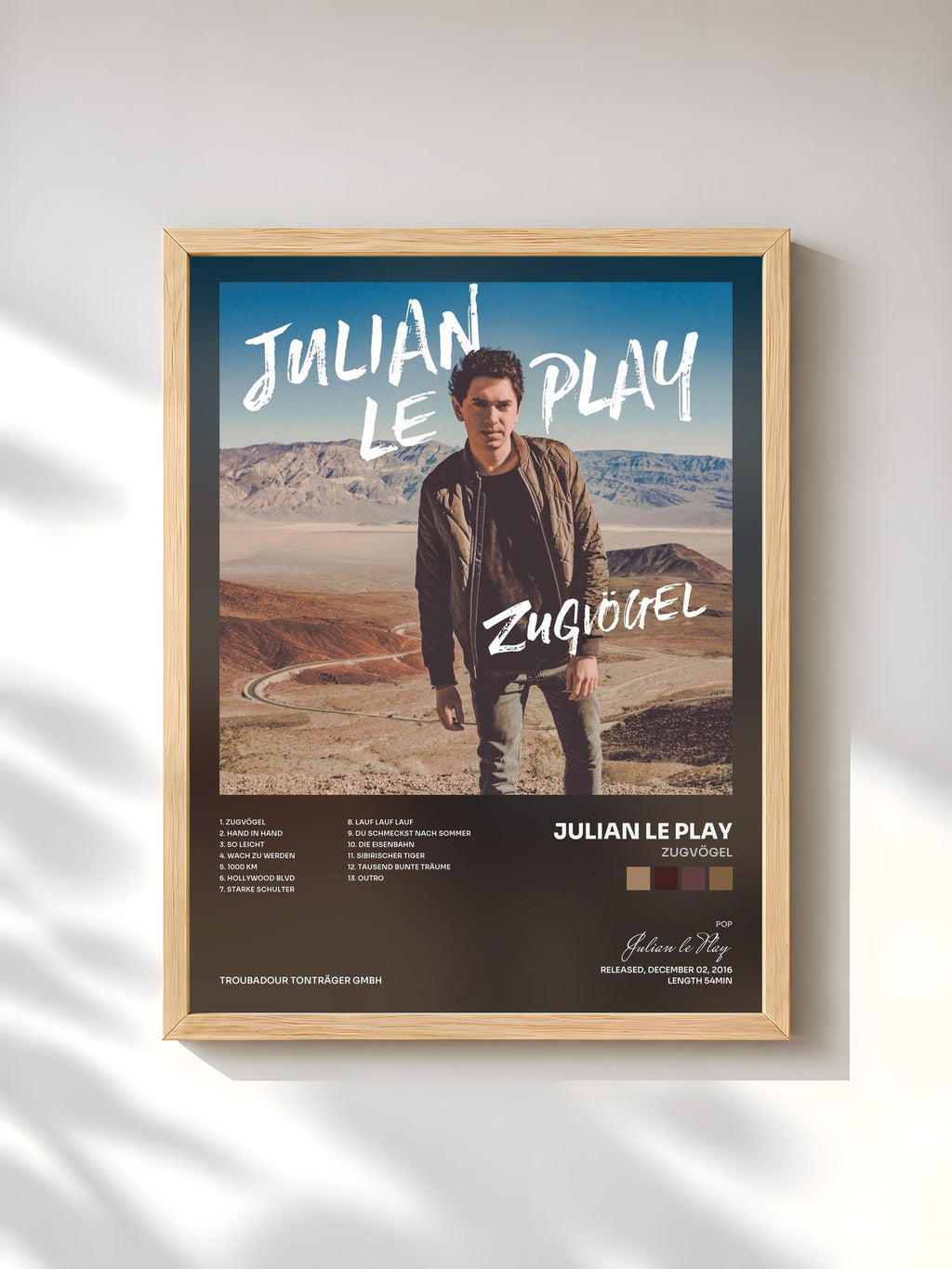 #bois Tableau de l'album Zugvögel de Julian le Play, cadre en bois brut, imprimé et encadré en France