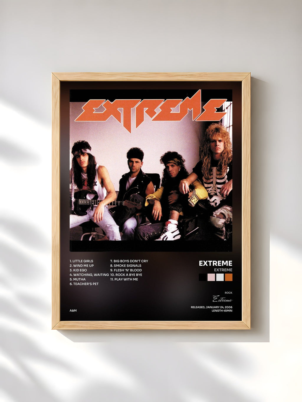 #bois Tableau de l'album Extreme de Extreme, cadre en bois brut, imprimé et encadré en France
