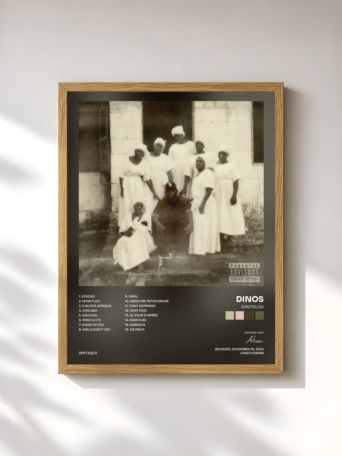 #bois Tableau de l'album KINTSUGI de Dinos, cadre en bois brut, imprimé et encadré en France