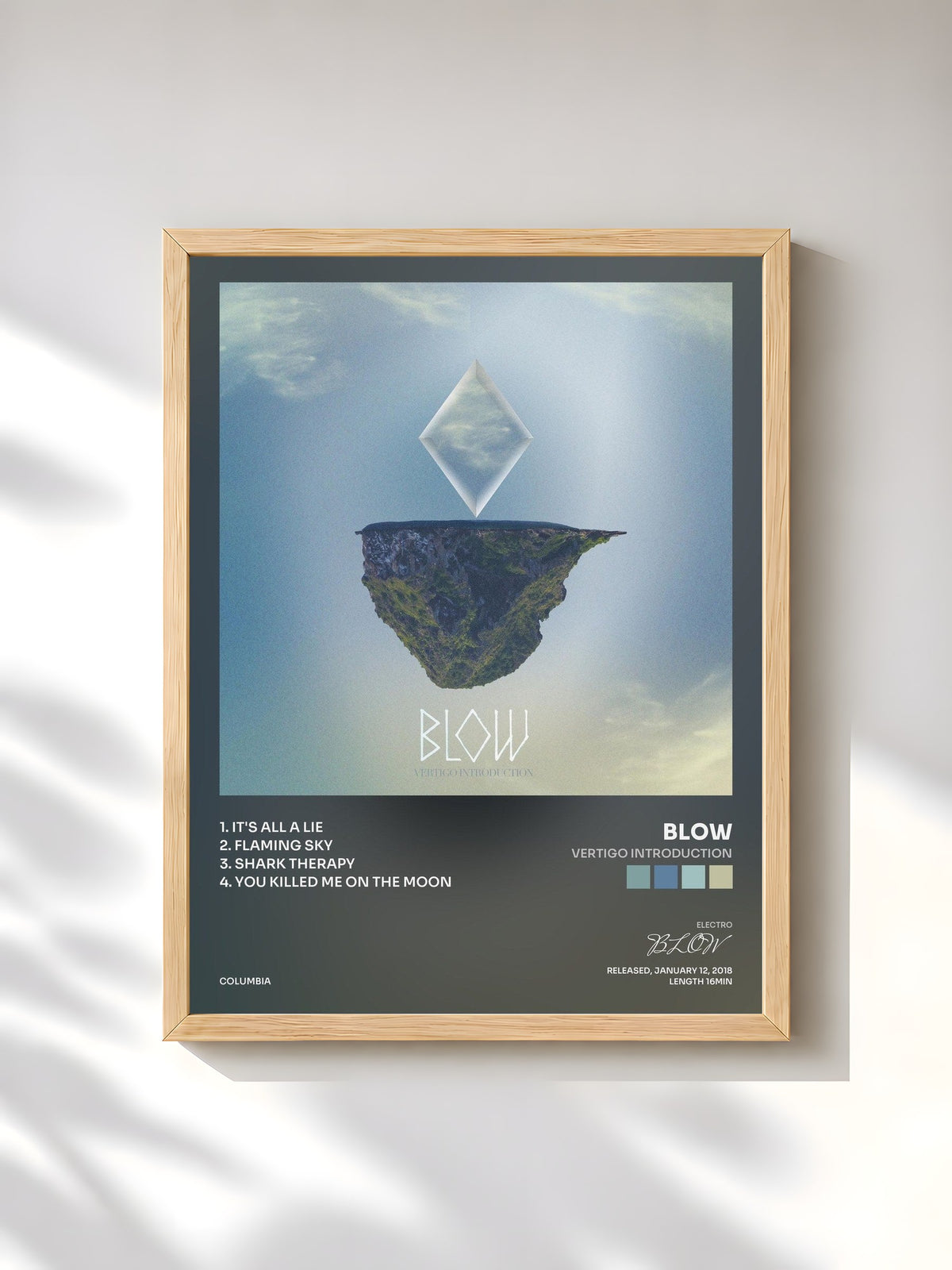 #bois Tableau de l'album Vertigo Introduction de BLOW, cadre en bois brut, imprimé et encadré en France