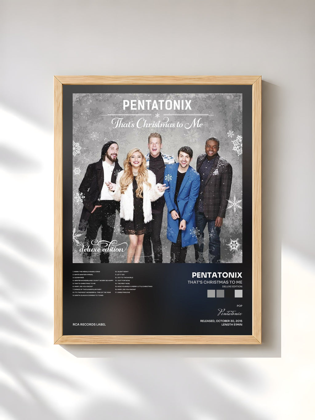 #bois Tableau de l'album That's Christmas To Me (Deluxe Edition) de Pentatonix, cadre en bois brut, imprimé et encadré en France