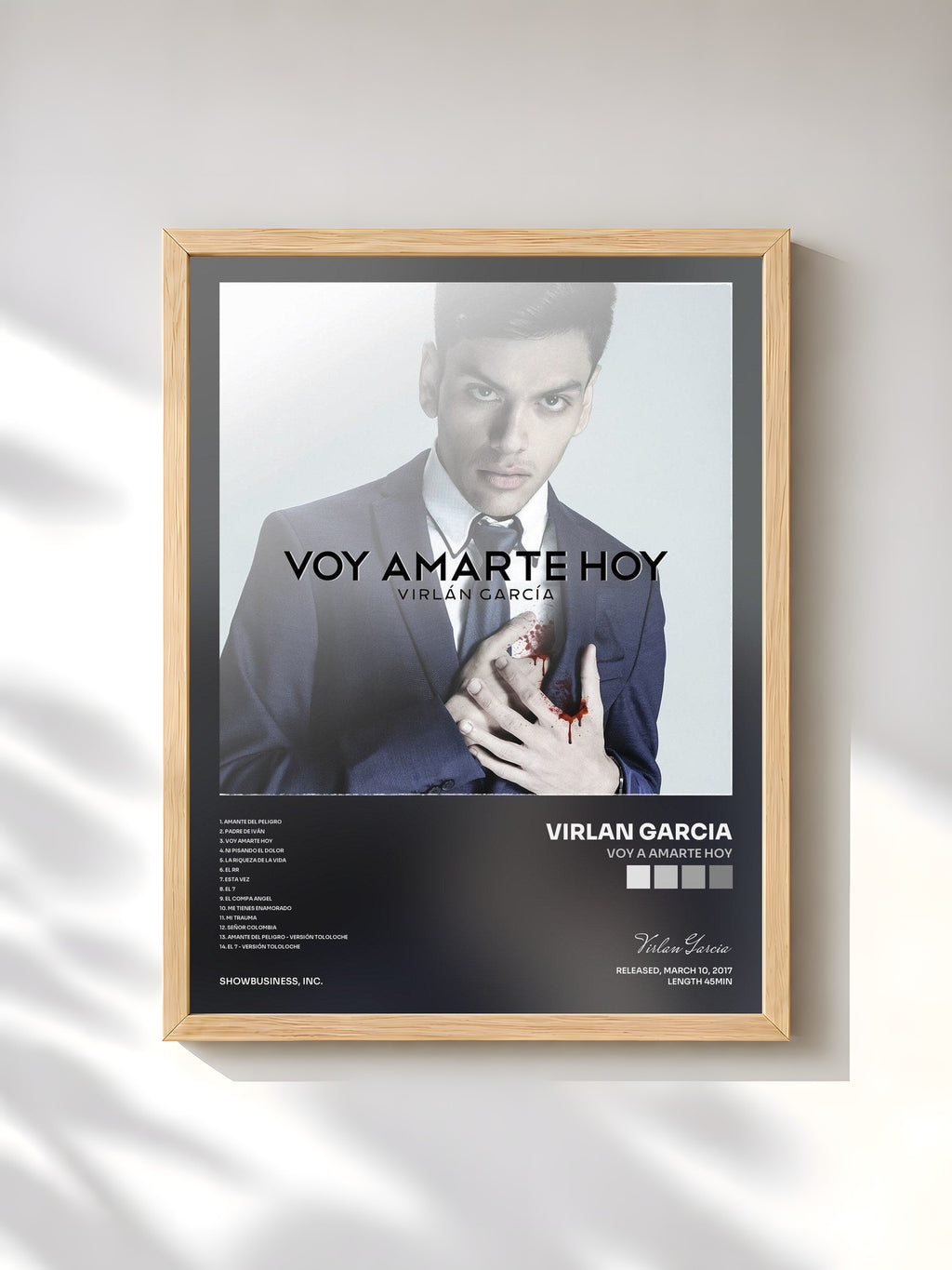 #bois Tableau de l'album Voy a Amarte Hoy de Virlan Garcia, cadre en bois brut, imprimé et encadré en France