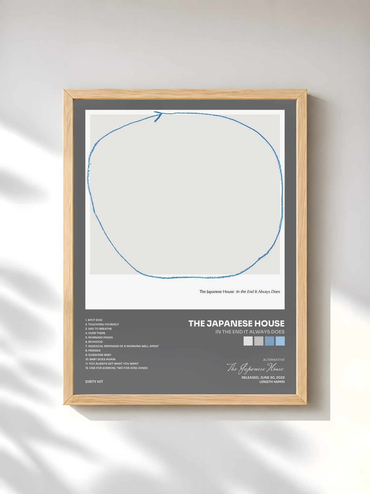 #bois Tableau de l'album In the End It Always Does de The Japanese House, cadre en bois brut, imprimé et encadré en France