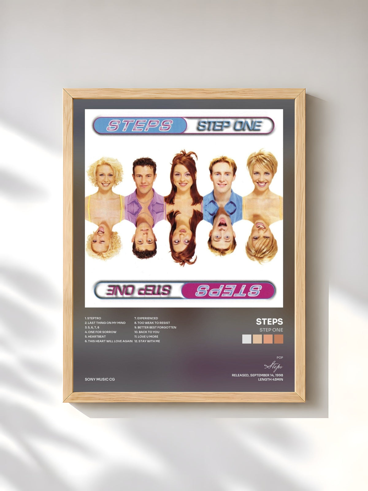 #bois Tableau de l'album Step One de Steps, cadre en bois brut, imprimé et encadré en France