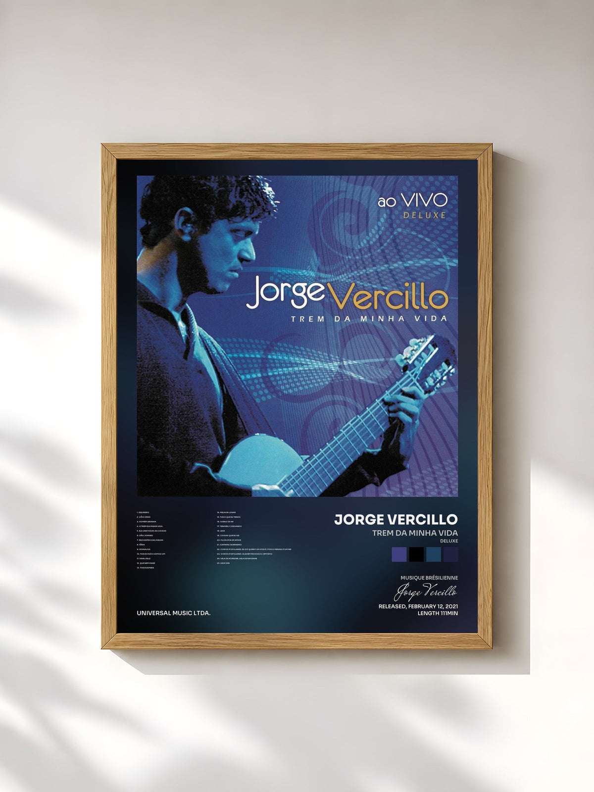#bois Tableau de l'album Trem Da Minha Vida (Deluxe) de Jorge Vercillo, cadre en bois brut, imprimé et encadré en France