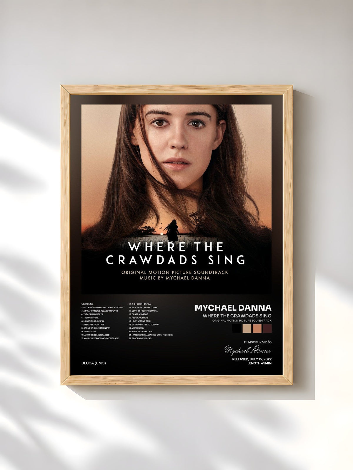 #bois Tableau de l'album Where The Crawdads Sing (Original Motion Picture Soundtrack) de Mychael Danna, cadre en bois brut, imprimé et encadré en France