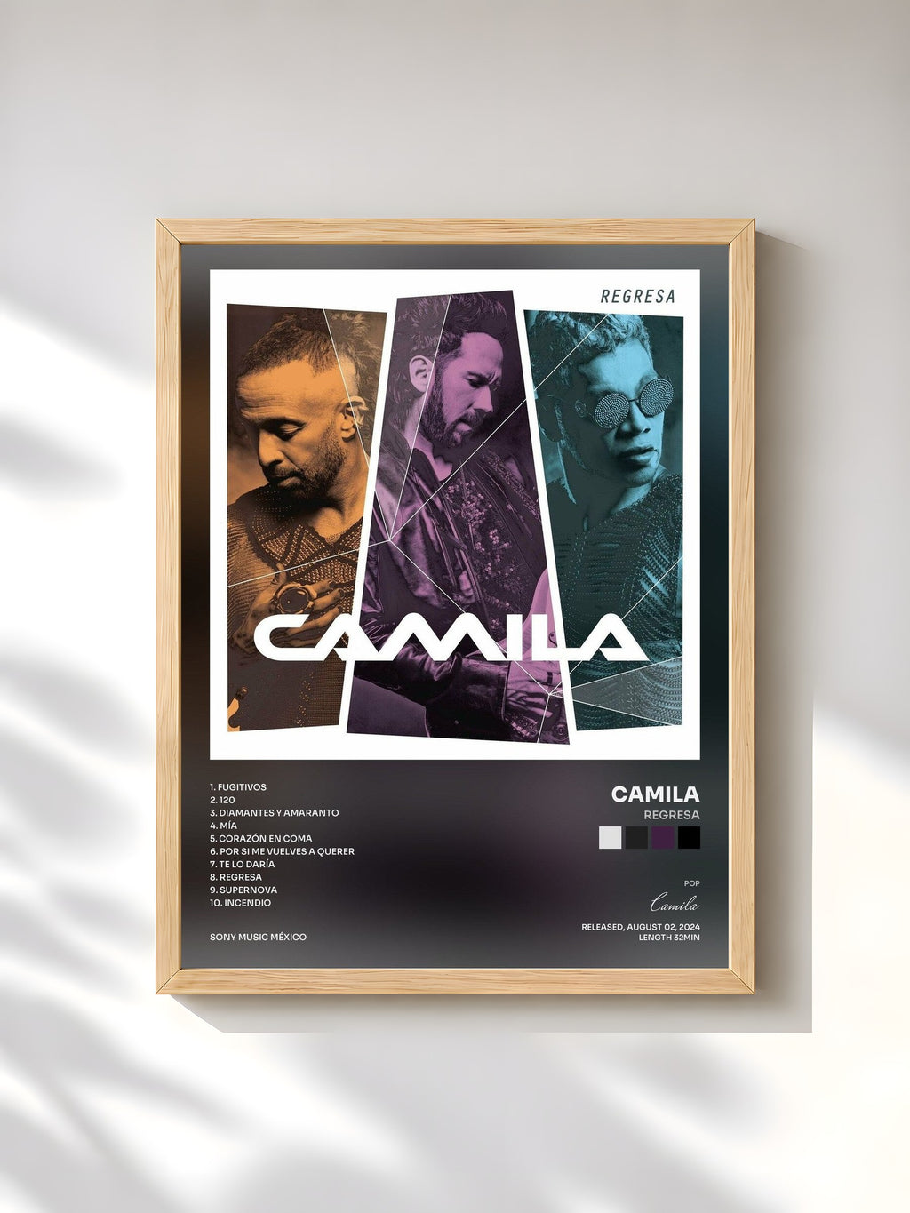 #bois Tableau de l'album Regresa de Camila, cadre en bois brut, imprimé et encadré en France