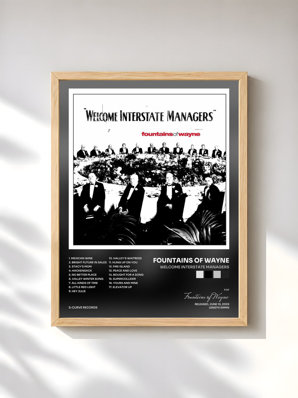 #bois Tableau de l'album Welcome Interstate Managers de Fountains of Wayne, cadre en bois brut, imprimé et encadré en France