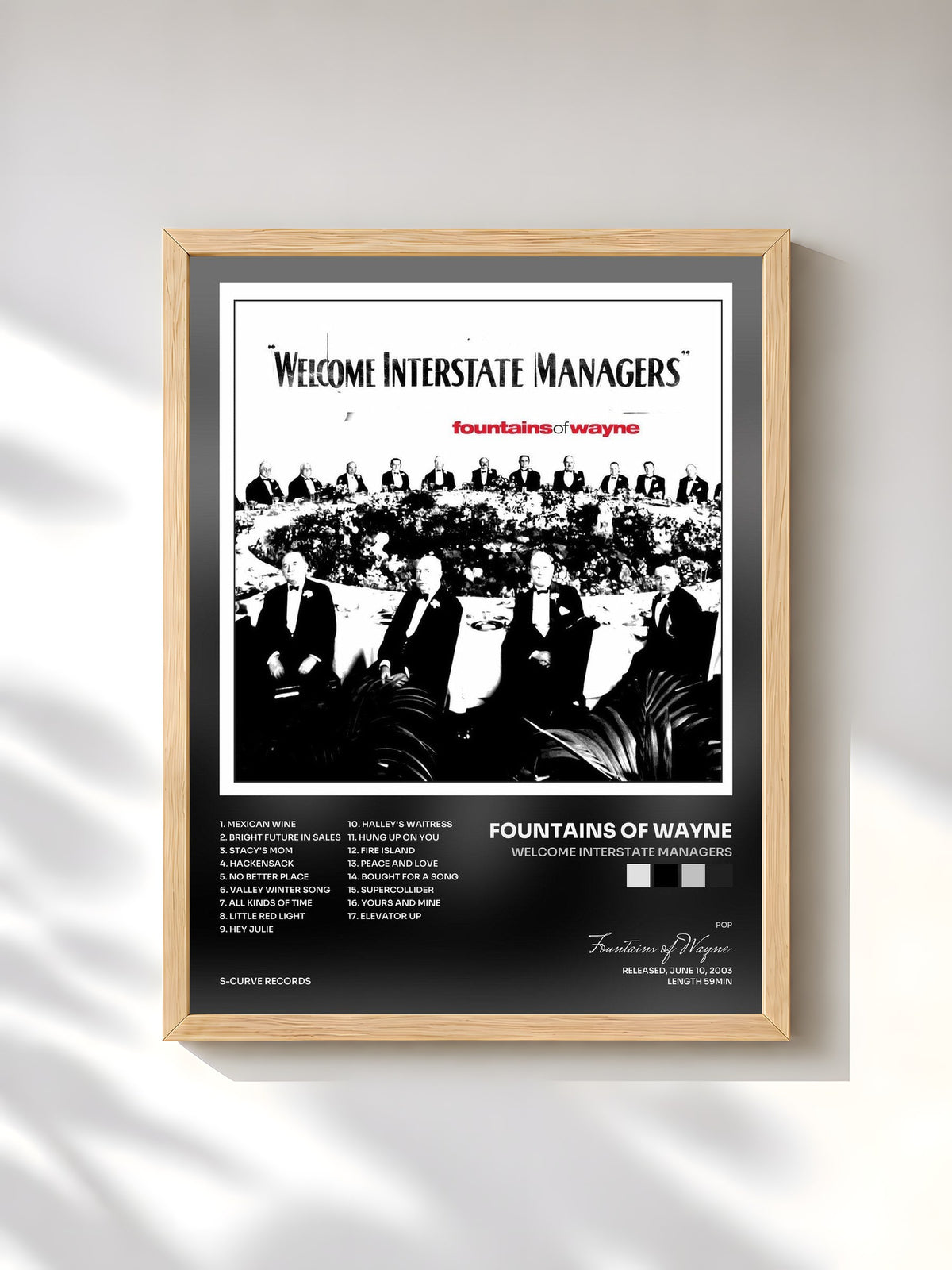 #bois Tableau de l'album Welcome Interstate Managers de Fountains of Wayne, cadre en bois brut, imprimé et encadré en France