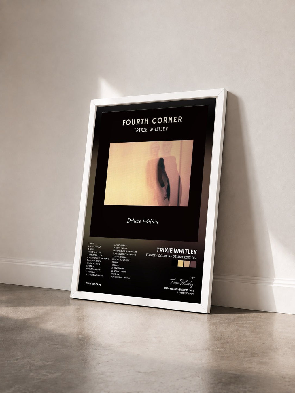 #blanc Tableau de l'album Fourth Corner - Deluxe Edition de Trixie Whitley vu de trois quarts, cadre blanc