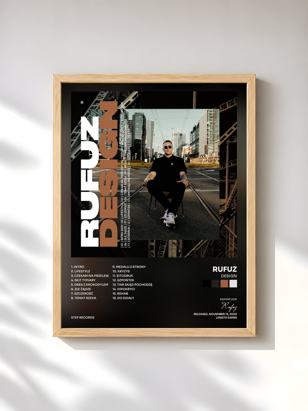#bois Tableau de l'album Design de Rufuz, cadre en bois brut, imprimé et encadré en France