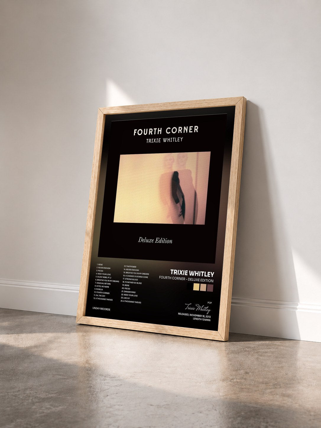 #bois Tableau de l'album Fourth Corner - Deluxe Edition de Trixie Whitley vu de trois quarts, cadre en bois brut