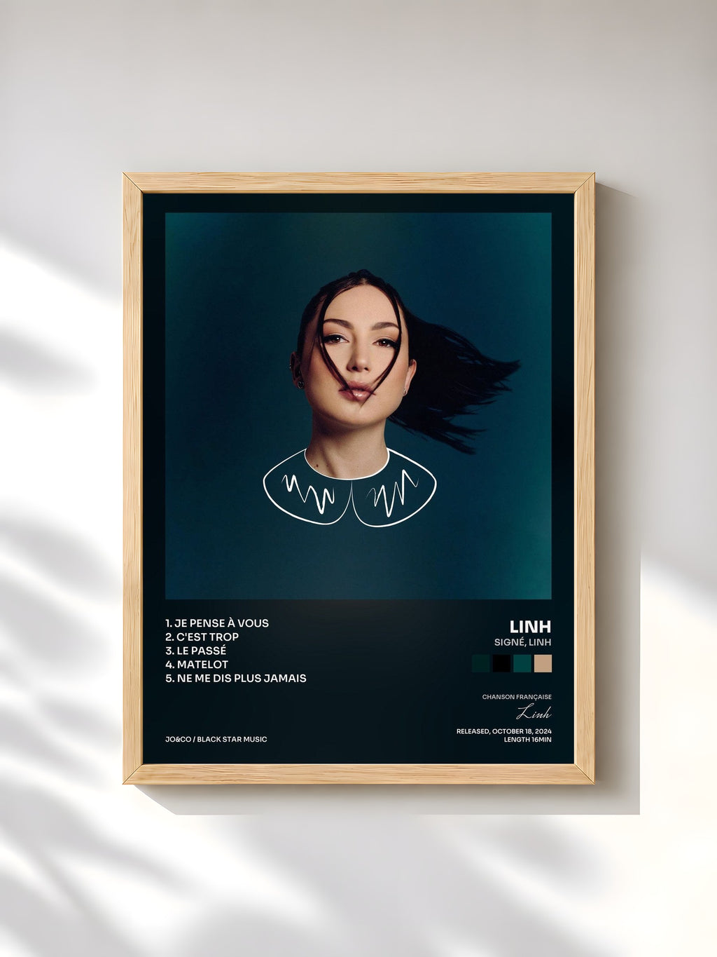 #bois Tableau de l'album Signé, Linh de Linh, cadre en bois brut, imprimé et encadré en France