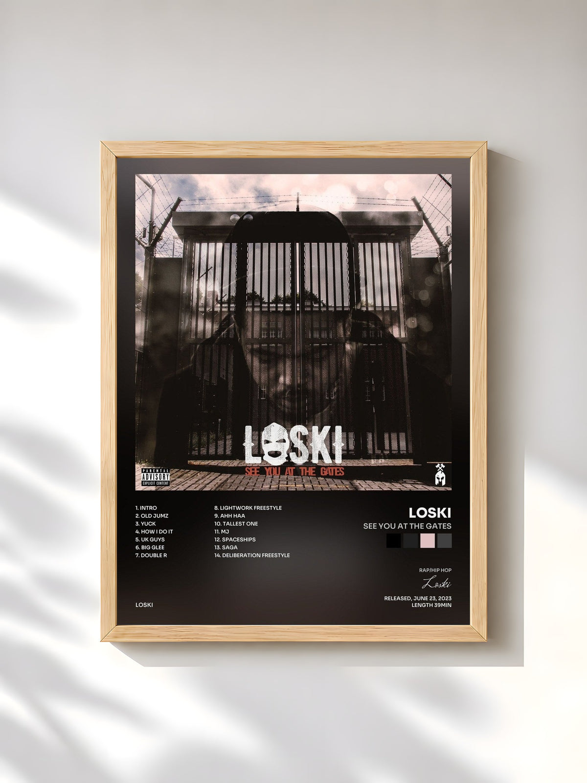 #bois Tableau de l'album See You At The Gates de Loski, cadre en bois brut, imprimé et encadré en France