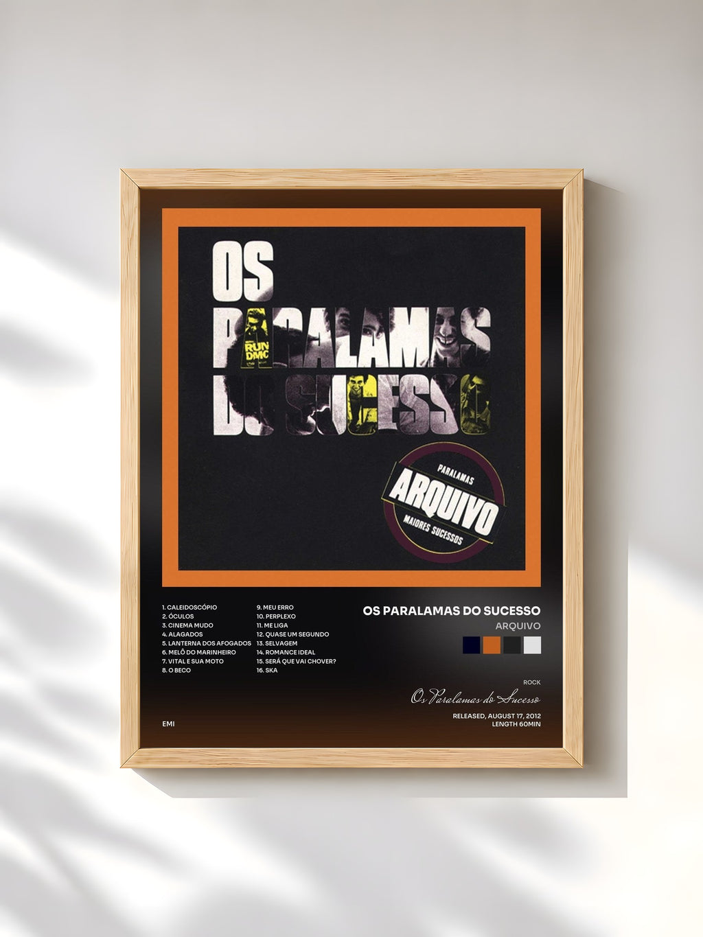 #bois Tableau de l'album Arquivo de Os Paralamas do Sucesso, cadre en bois brut, imprimé et encadré en France