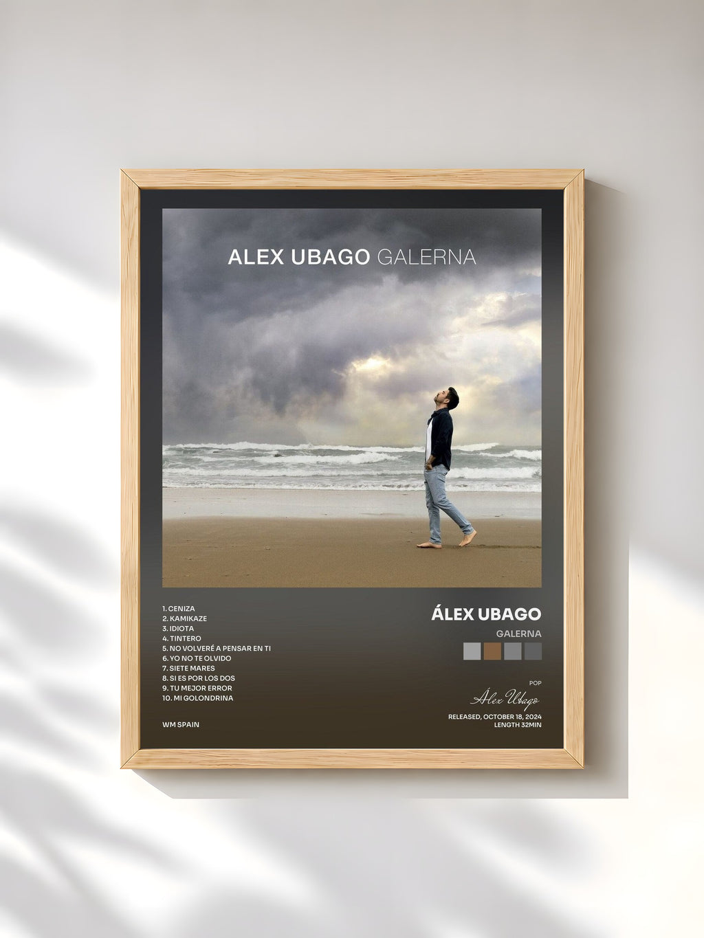 #bois Tableau de l'album GALERNA de Álex Ubago, cadre en bois brut, imprimé et encadré en France