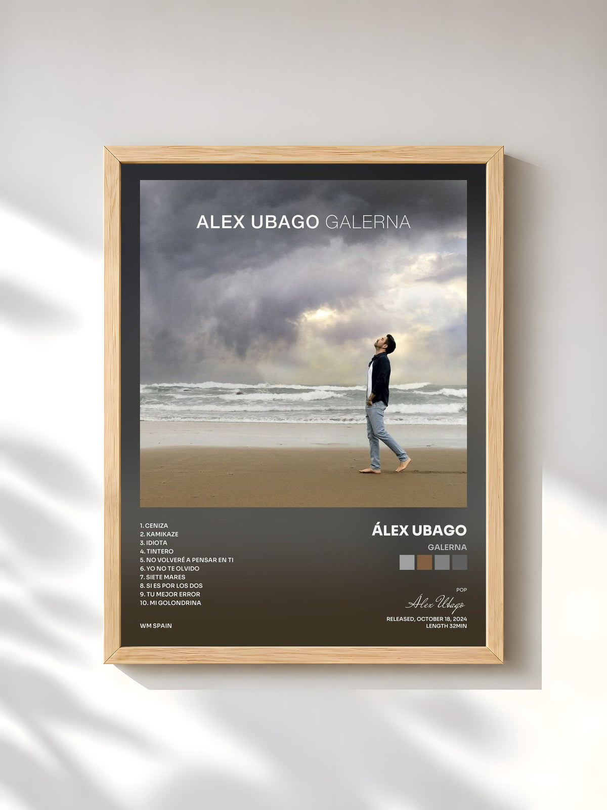 #bois Tableau de l'album GALERNA de Álex Ubago, cadre en bois brut, imprimé et encadré en France