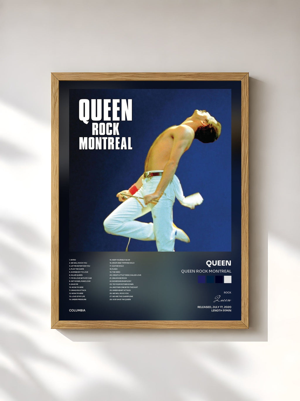 #bois Tableau de l'album Queen Rock Montreal de Queen, cadre en bois brut, imprimé et encadré en France