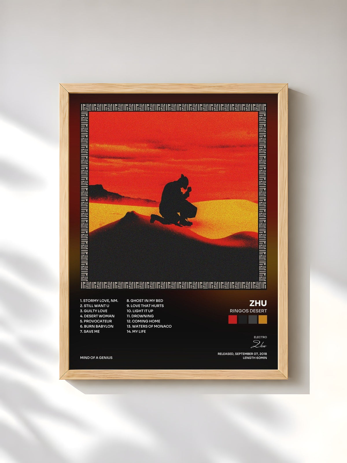 #bois Tableau de l'album RINGOS DESERT de Zhu, cadre en bois brut, imprimé et encadré en France