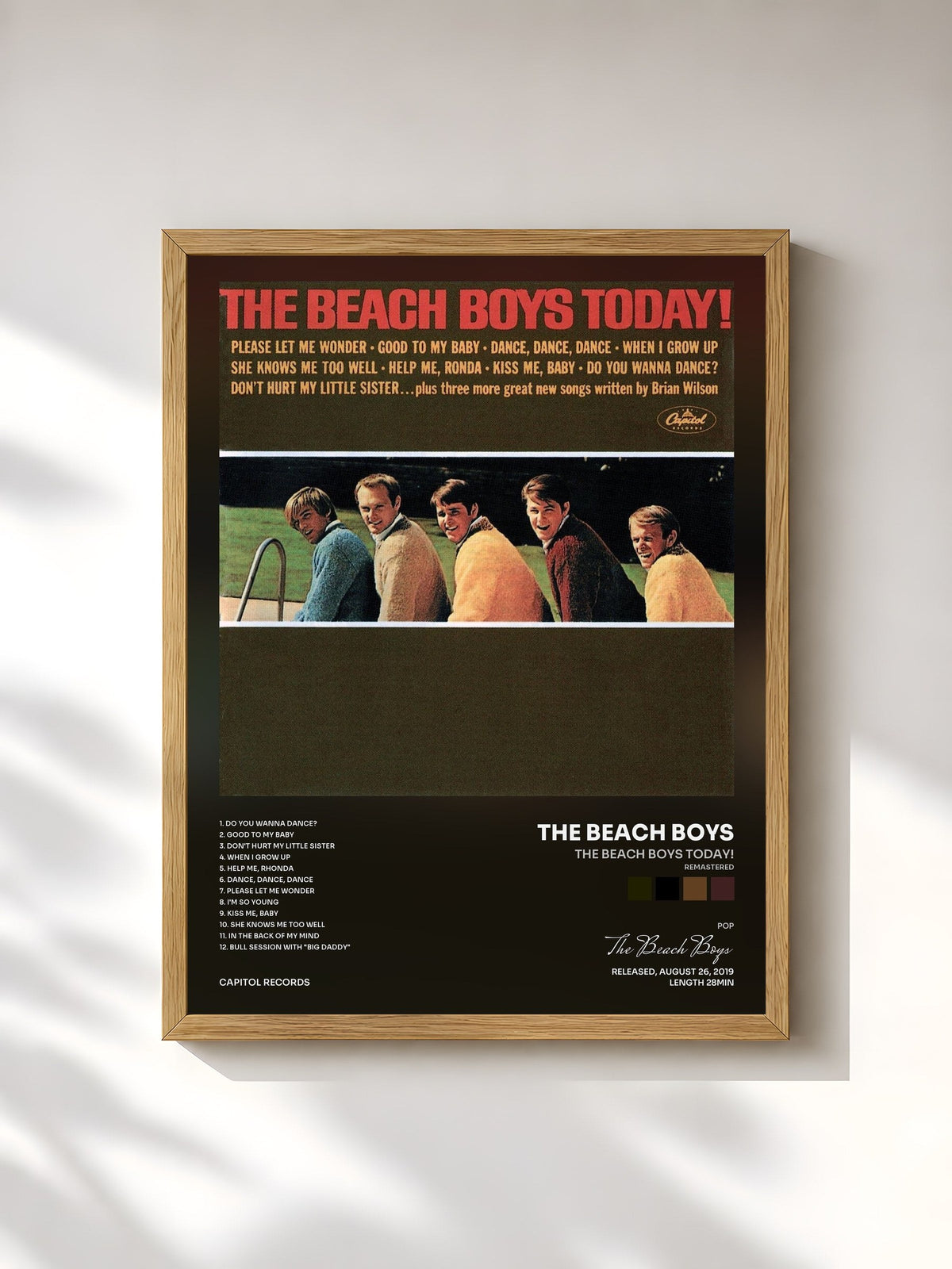 #bois Tableau de l'album The Beach Boys Today! (Remastered) de The Beach Boys, cadre en bois brut, imprimé et encadré en France