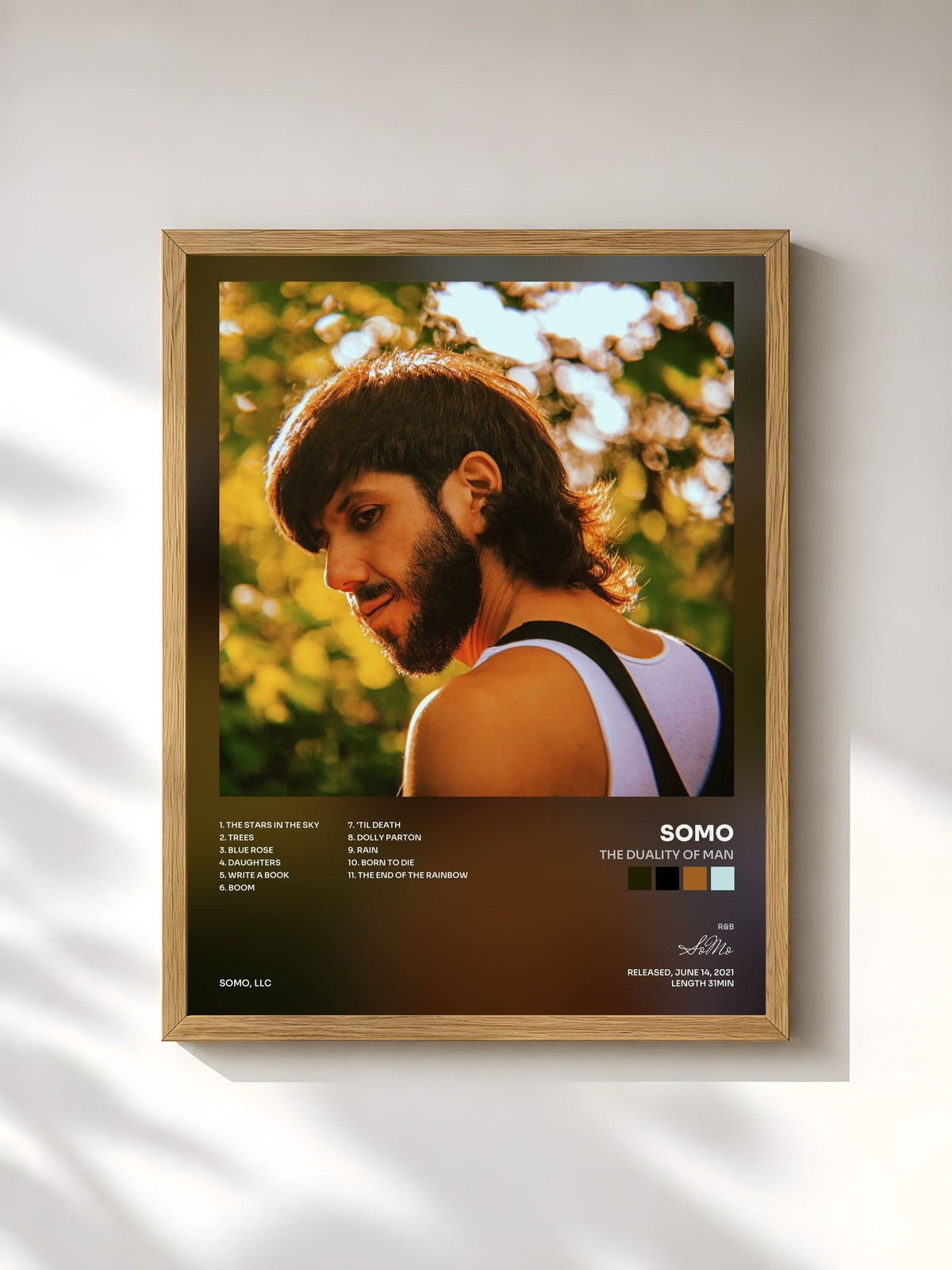 #bois Tableau de l'album The Duality of Man de SoMo, cadre en bois brut, imprimé et encadré en France