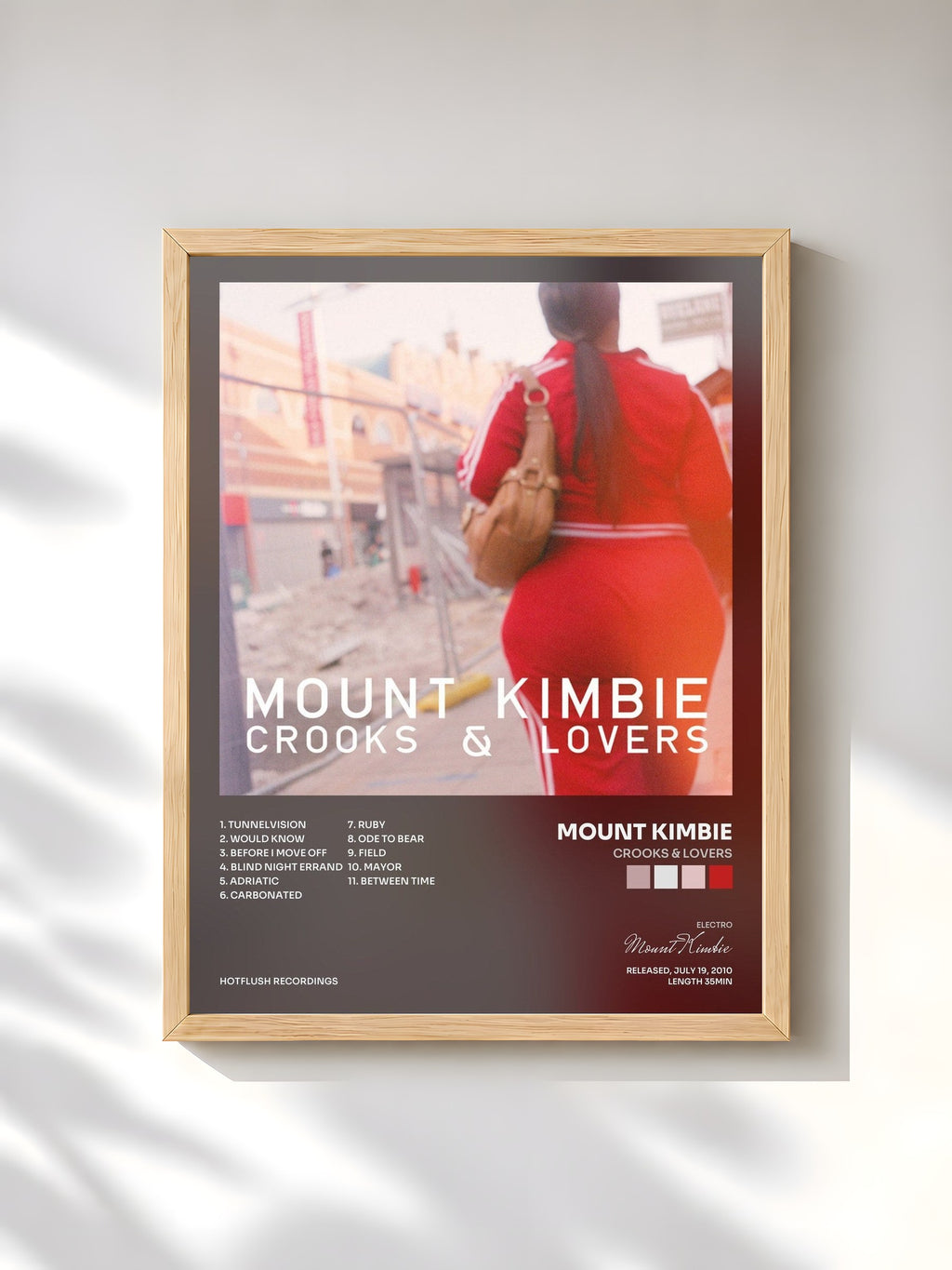 #bois Tableau de l'album Crooks & Lovers de Mount Kimbie, cadre en bois brut, imprimé et encadré en France