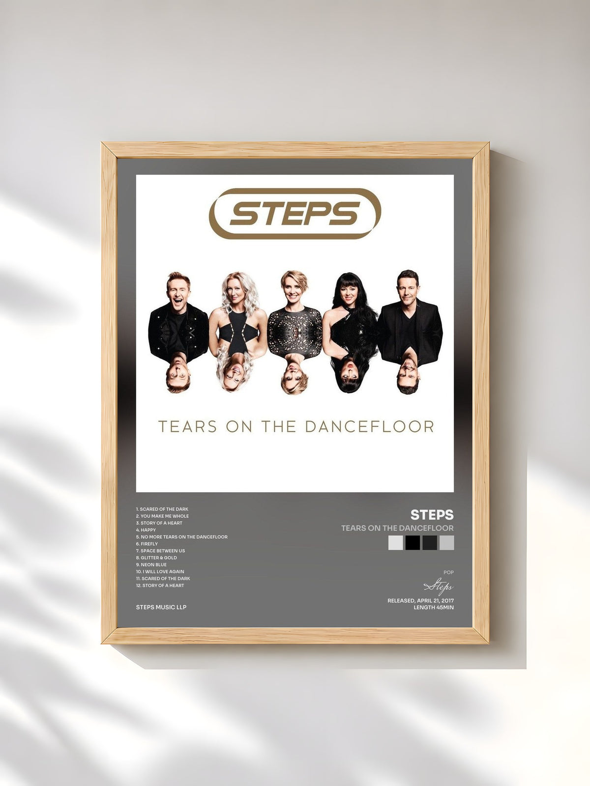 #bois Tableau de l'album Tears On The Dancefloor de Steps, cadre en bois brut, imprimé et encadré en France
