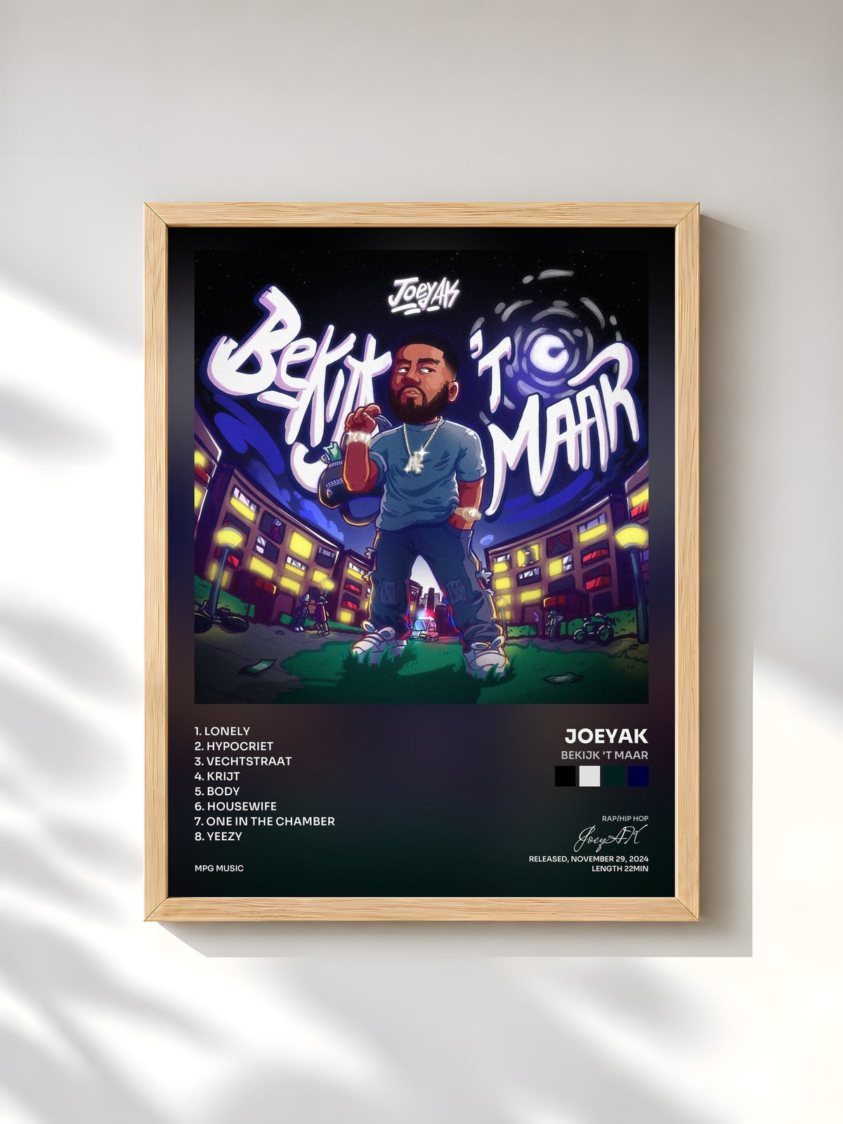 #bois Tableau de l'album Bekijk 't Maar de JoeyAK, cadre en bois brut, imprimé et encadré en France