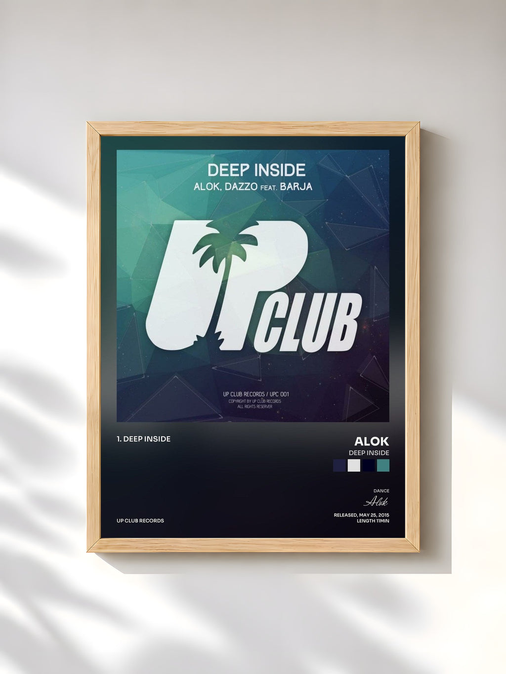 #bois Tableau de l'album Deep Inside de Alok, cadre en bois brut, imprimé et encadré en France