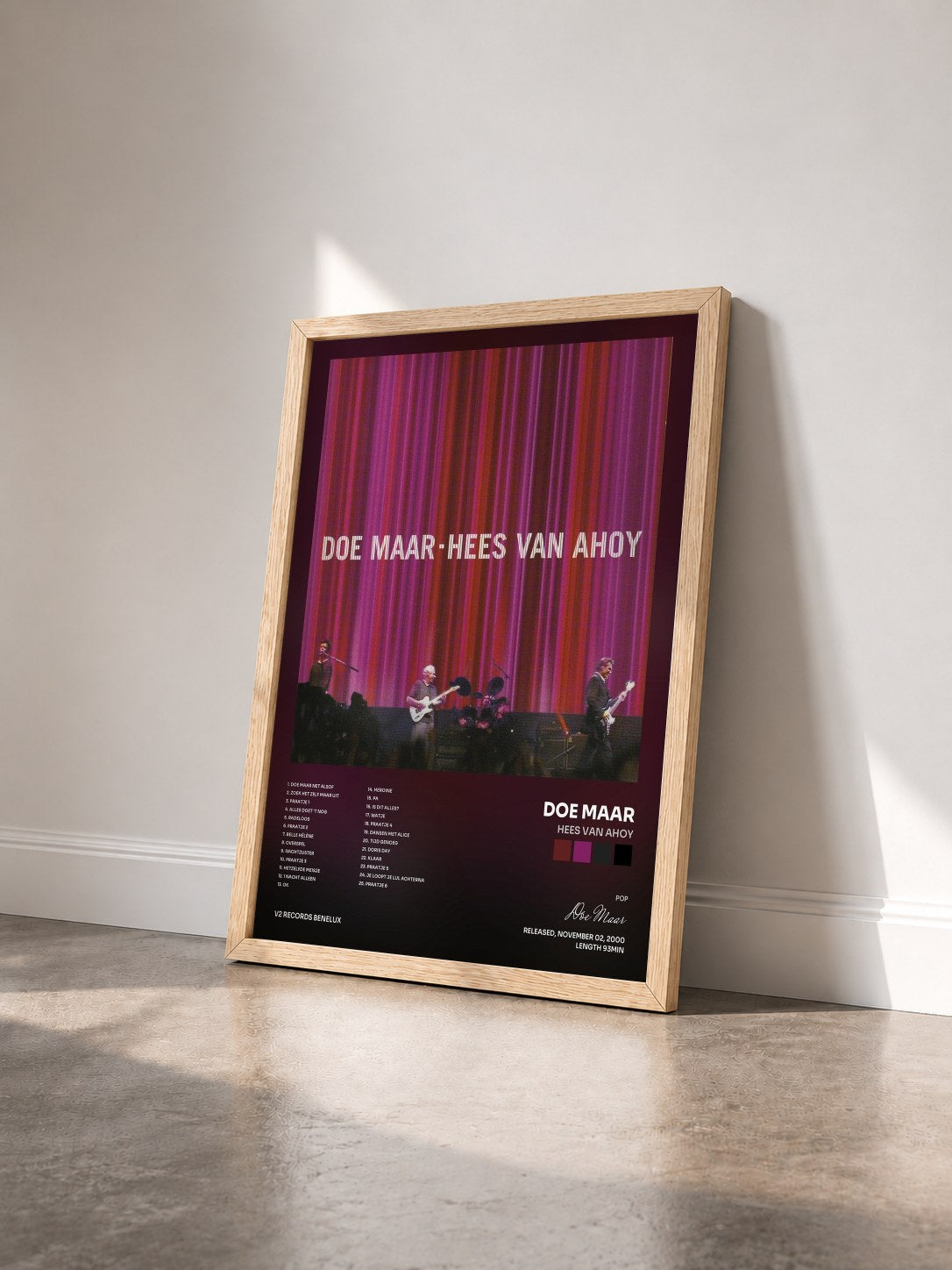 #bois Tableau de l'album Hees Van Ahoy de Doe Maar vu de trois quarts, cadre en bois brut