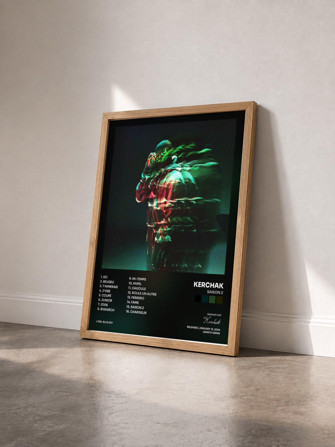 #bois Tableau de l'album Saison 2 de Kerchak vu de trois quarts, cadre en bois brut