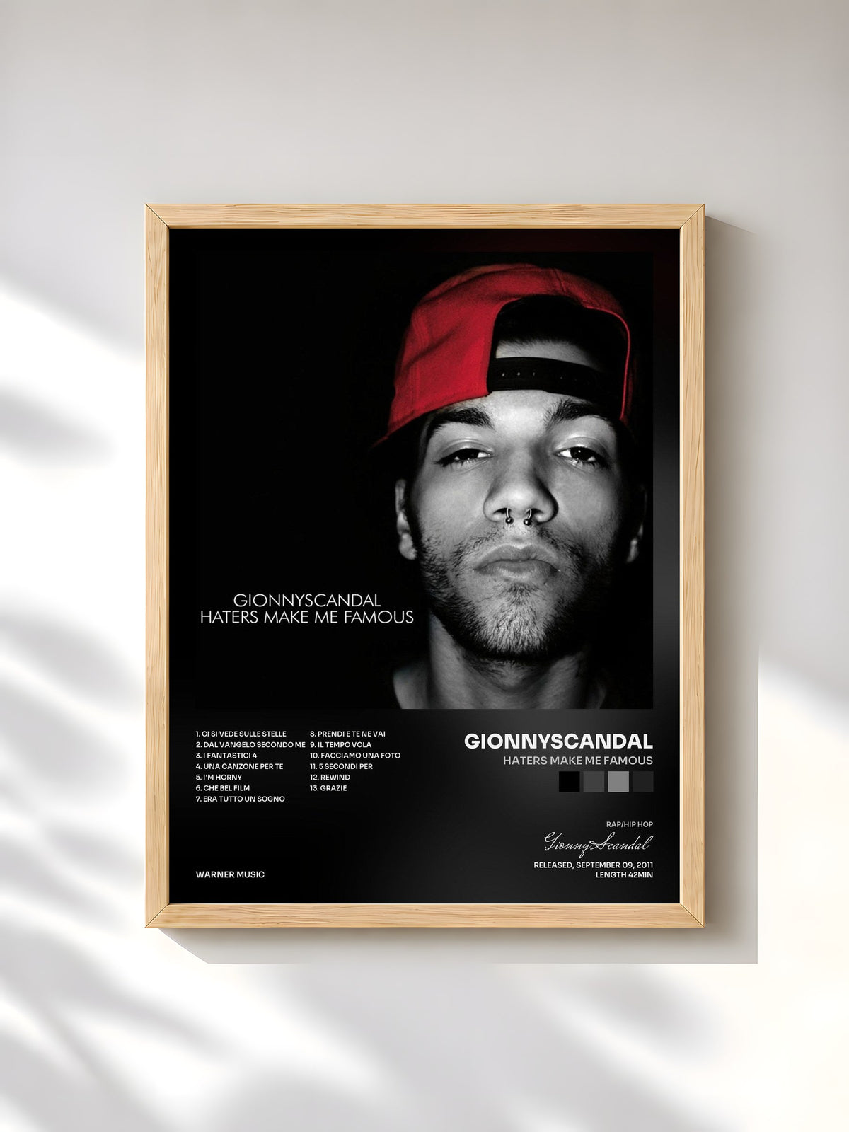 #bois Tableau de l'album Haters Make Me Famous de GionnyScandal, cadre en bois brut, imprimé et encadré en France