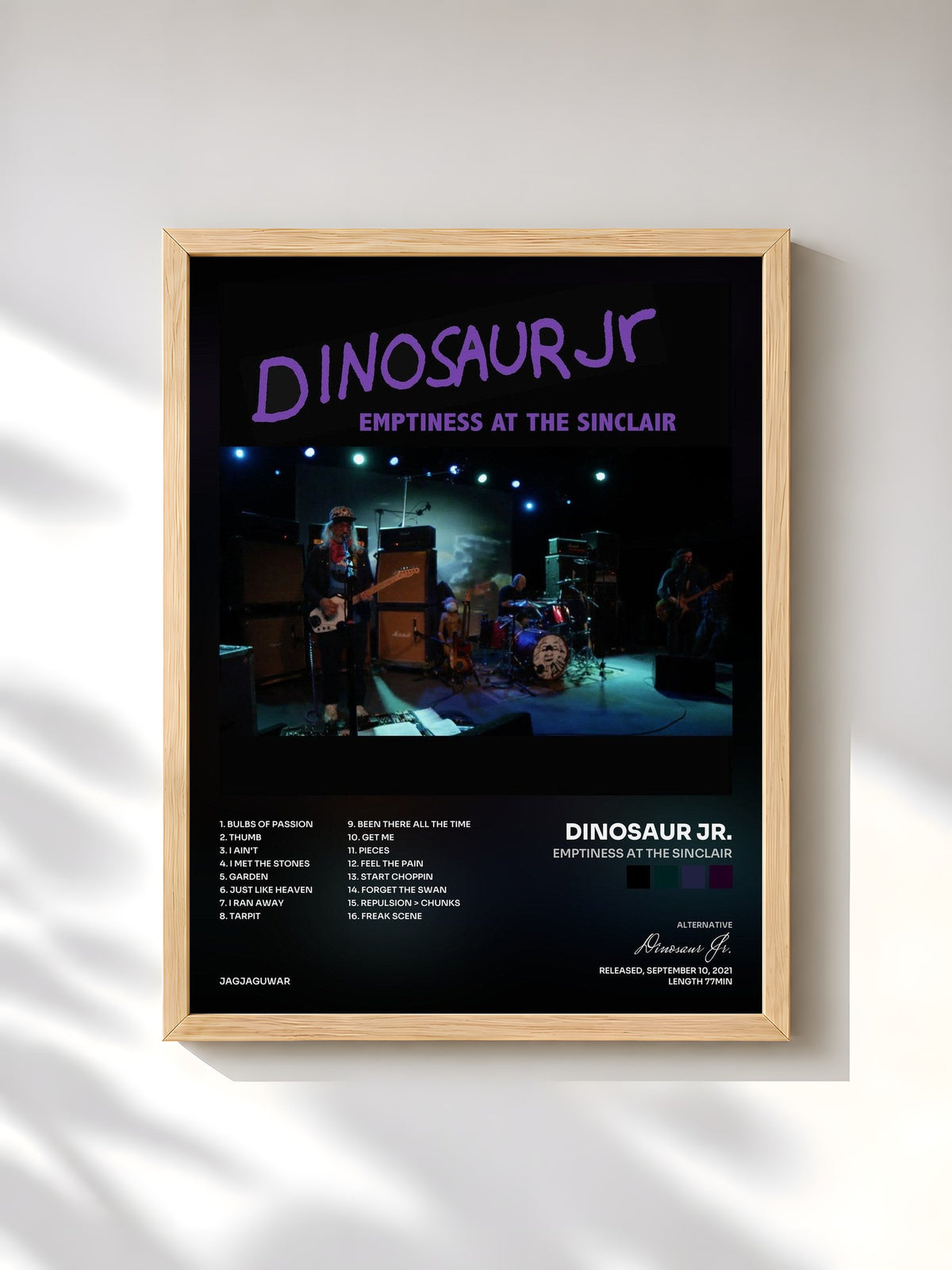 #bois Tableau de l'album Emptiness at The Sinclair de Dinosaur Jr., cadre en bois brut, imprimé et encadré en France