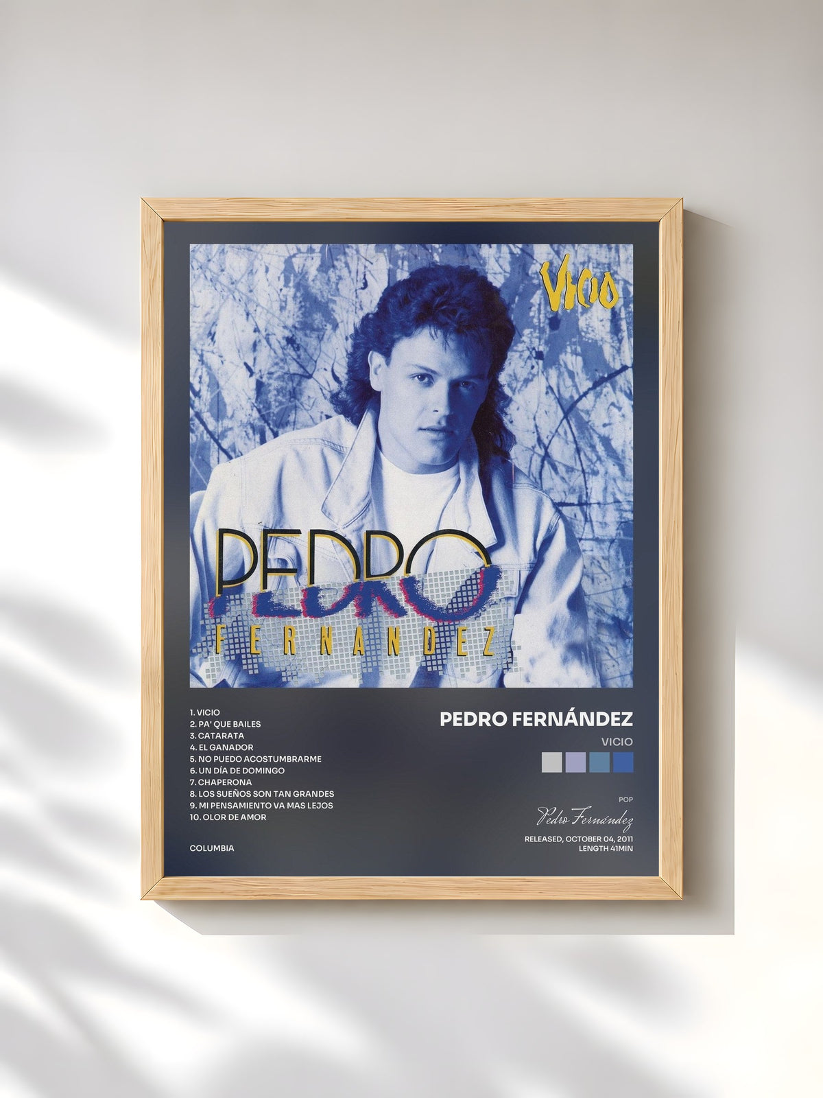 #bois Tableau de l'album Vicio de Pedro Fernández, cadre en bois brut, imprimé et encadré en France