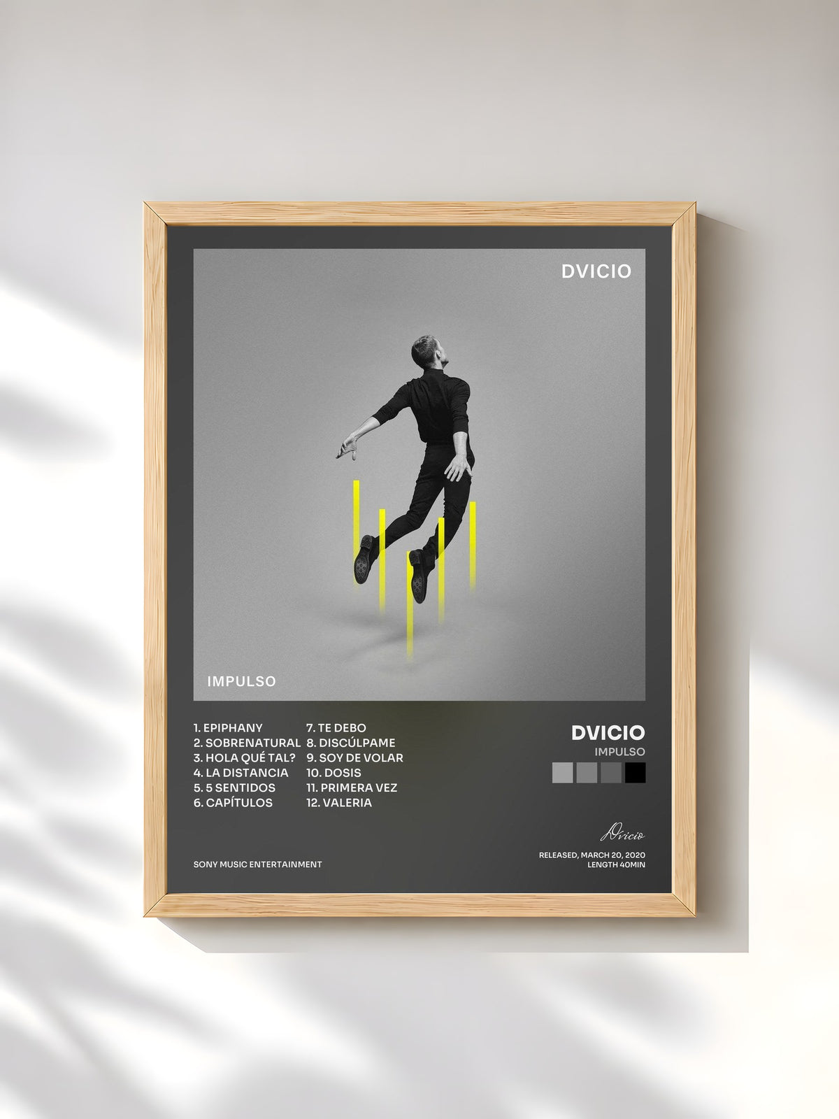 #bois Tableau de l'album Impulso de Dvicio, cadre en bois brut, imprimé et encadré en France
