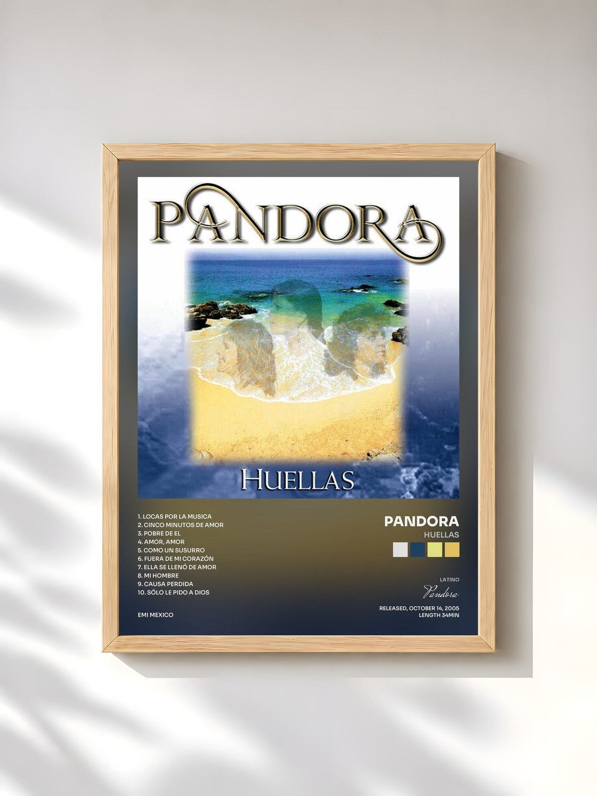 #bois Tableau de l'album Huellas de Pandora, cadre en bois brut, imprimé et encadré en France