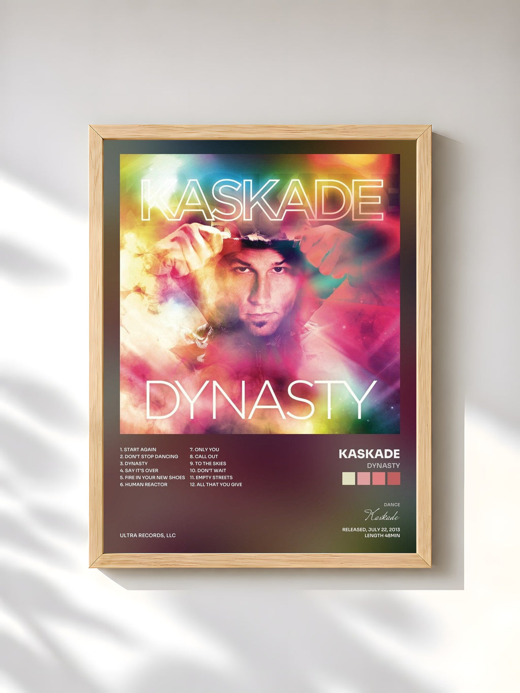 #bois Tableau de l'album Dynasty de Kaskade, cadre en bois brut, imprimé et encadré en France